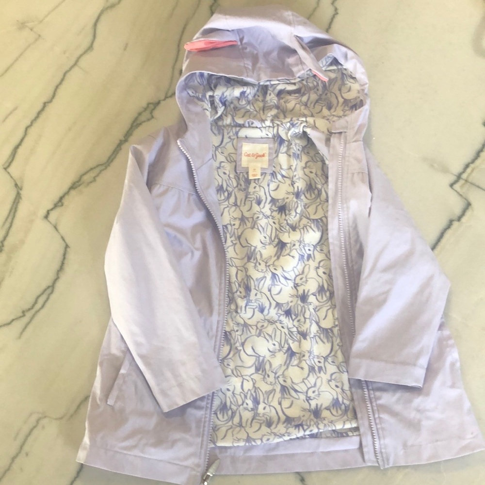 Girls lavender raincoat 5T. Cutest details.